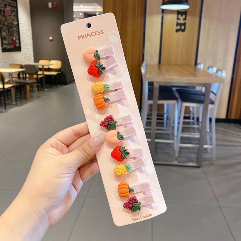 Hair Clips for Baby Girls 10PCS Non-Slip Candy Color Hairpins Cute Princess Hair Barrettes Set Toddler Sweet Headdress