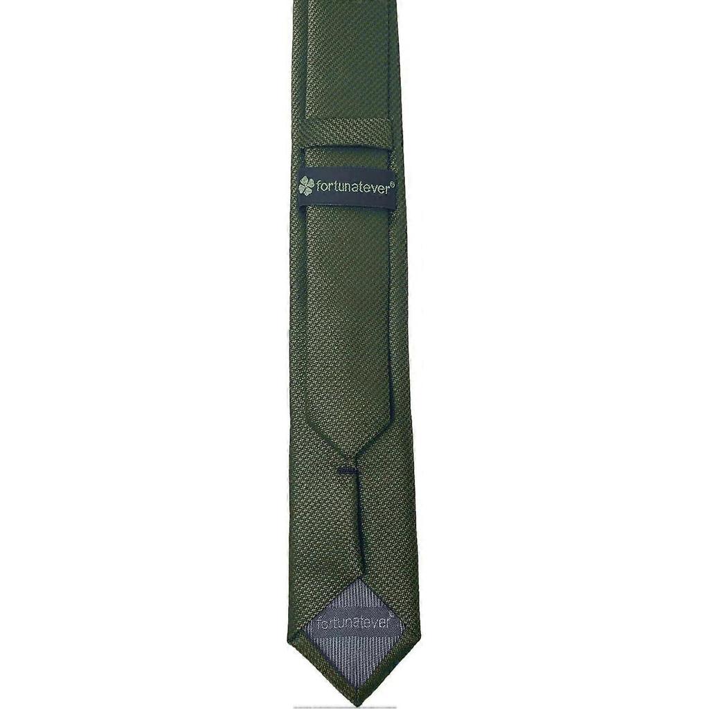 Mens Solid Neckties,2.36'' Wide Slim Tie For Men With Gift Box Olive Green