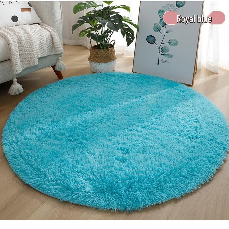 Silk Wool Plush Round Rug - Yoga Mat, Bedside Carpet, Hanging Chair Cushion, Cloakroom Foot Pad