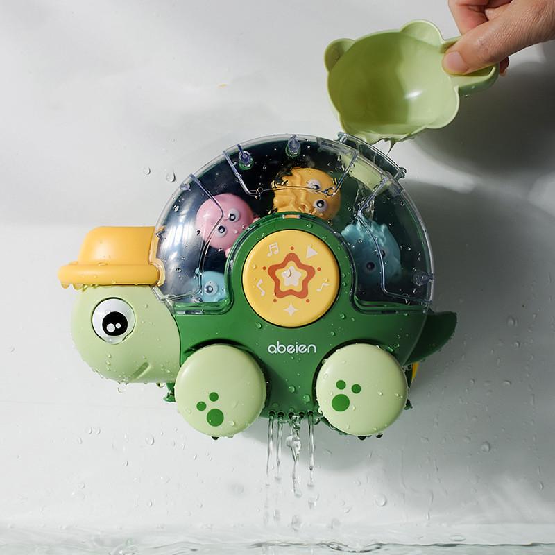 Baby Bath Toy Funny Turtle Rotating Pleasure Children Bathroom Bathing Water Slide Car Water Play Toy Plastic/plasticine Material