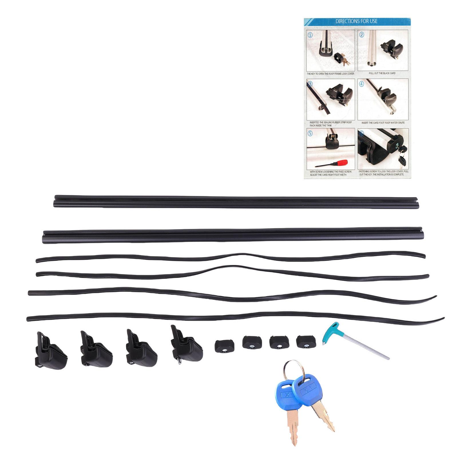 

Roof Crossbar Rack Aluminum Alloy 51in 165 LBS Load Capacity Roof Top Crossbar Luggage Rack with Anti Theft Lock