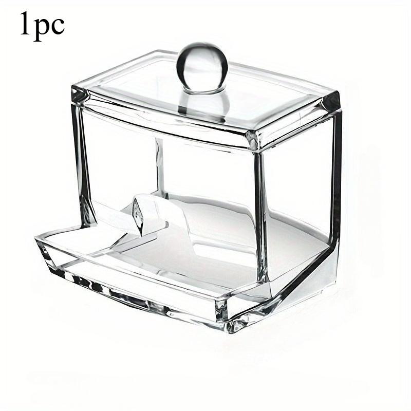 1pc Transparent Plastic Cotton Swab Box Portable Storage Case Lipstick Makeup Organizer Box Bathroom Organizer Home Accessories