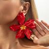 Salircon Vintage Hyperbole Acrylic Flowers Stud Earrings for Women Boho Sweet Elegant Earring Fashion Jewelry Accessories Mujer
