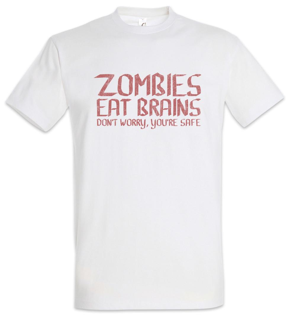 Zombies Eat Brains T-Shirt Fun Geek Nerd Brain Zombie Eater Eat XXL