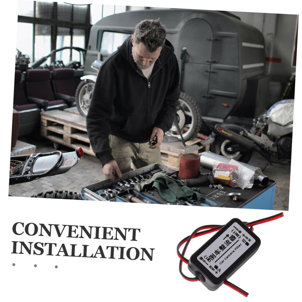 GRIRIW Ballast Car Backup Camera Power Relay Capacitor Filter Car Rearview Mirror Camera Power