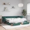 VidaXL Daybed with Trundle and Drawers Dark Green 80x200cm Velvet 3197814