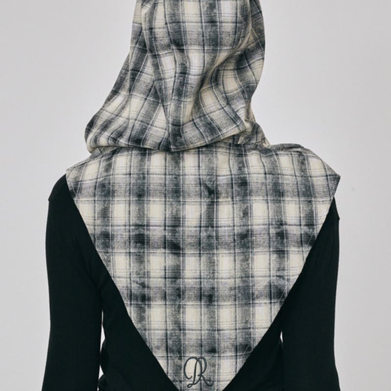 DEAR MY DEER DEAR dr HOODED MUFFLER (BROWN CHECK)