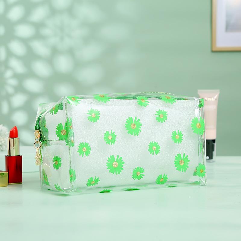Transparent Cosmetics Storage Bag Flower Summer Freshness Makeup Bag Lightweight Portable Going Out Touch Up Lipstick Makeup Bag