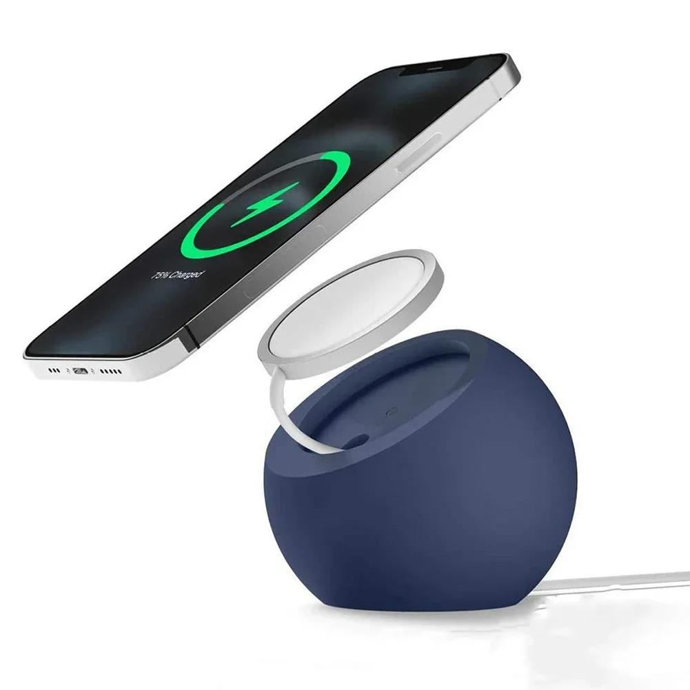Ball Shape Magnetic Silicone Charging Desk Holder Stand for Magsafe IPhone 13 14 Pro Macsafe Charger Dock Station Accessories