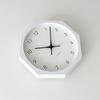 KATOMOKU Muku Clock 7 Octagonal White Wall Clock with Continuous Second Hand km-60WHRC8 Movement, 30.0cm (Radio-Controlled Clock)