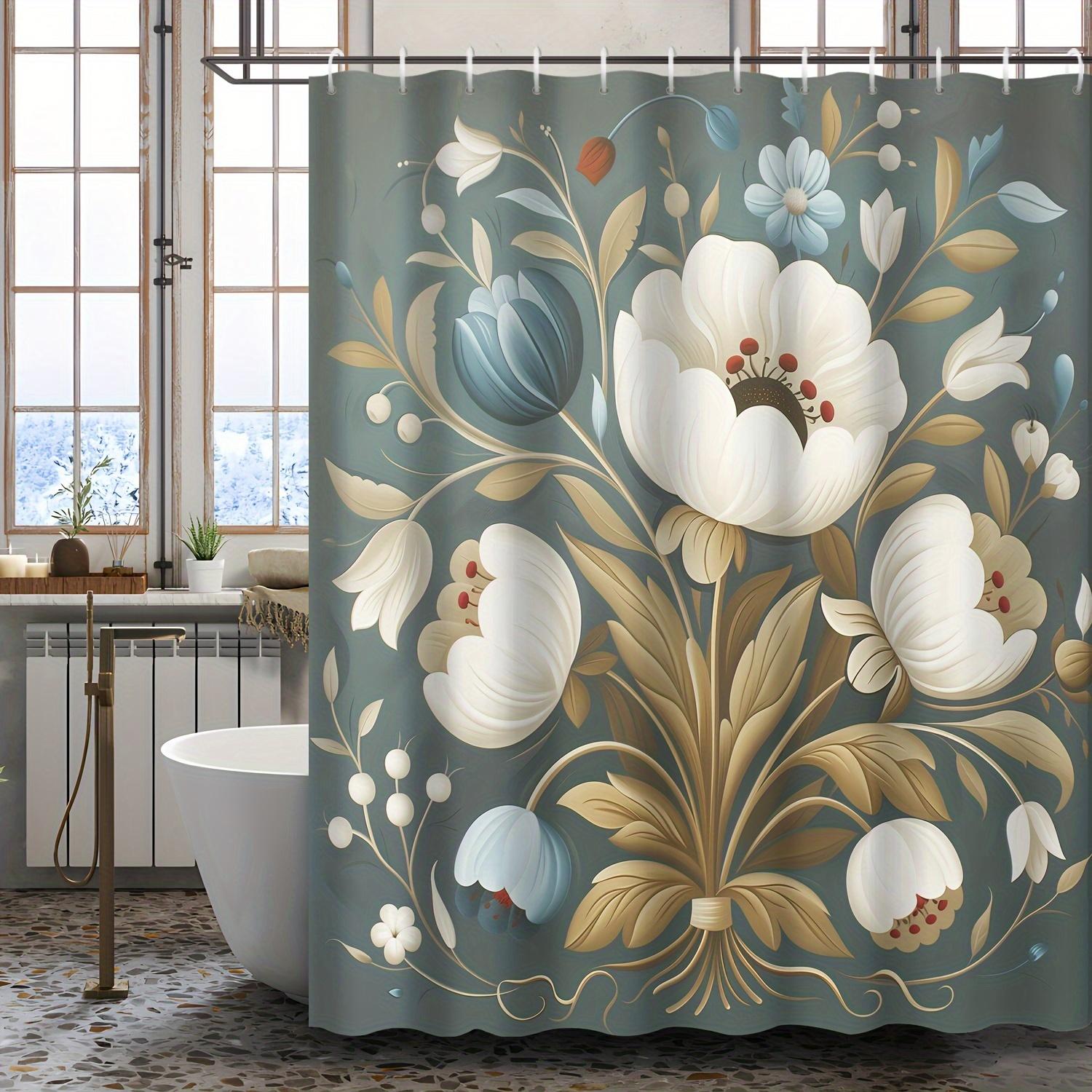 

Elegant Floral Shower Curtain: Timeless Garden Design For A Sophisticated Bathroom Decor W60H190(CM)-1 Pcs
