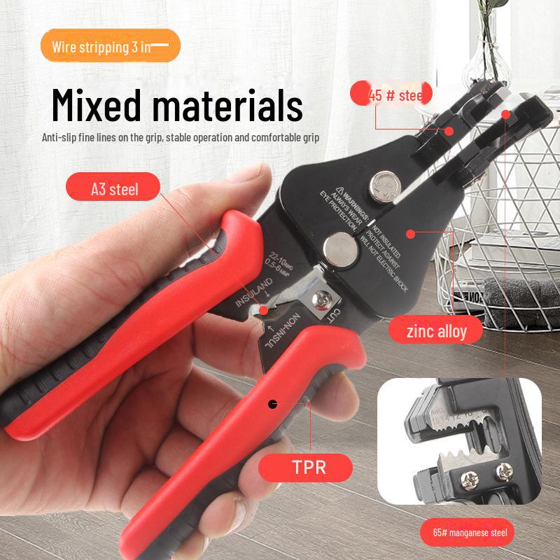 Three-in-One Automatic Multifunction Wire Stripper Electrician Pliers