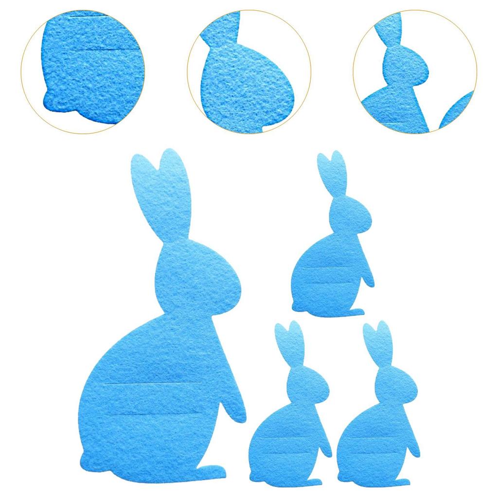 4Pcs Easter Bunny Felt Cutlery Holders Pouch Bags Banquet Wedding Birthday Party