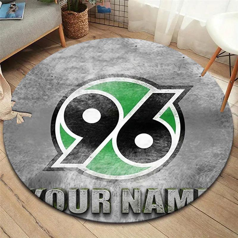 Hannover 96 Custom Name Round Area Rug,Carpet Rug for Living Room Bedroom Sofa Playroom Decor,Non-slip Floor Mat
