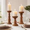 Portacandele in Legno Vintage 3pz San Valentino Matrimonio Portacandele Cilindrico Decorazione da Tavolo Decorazione di Natale
