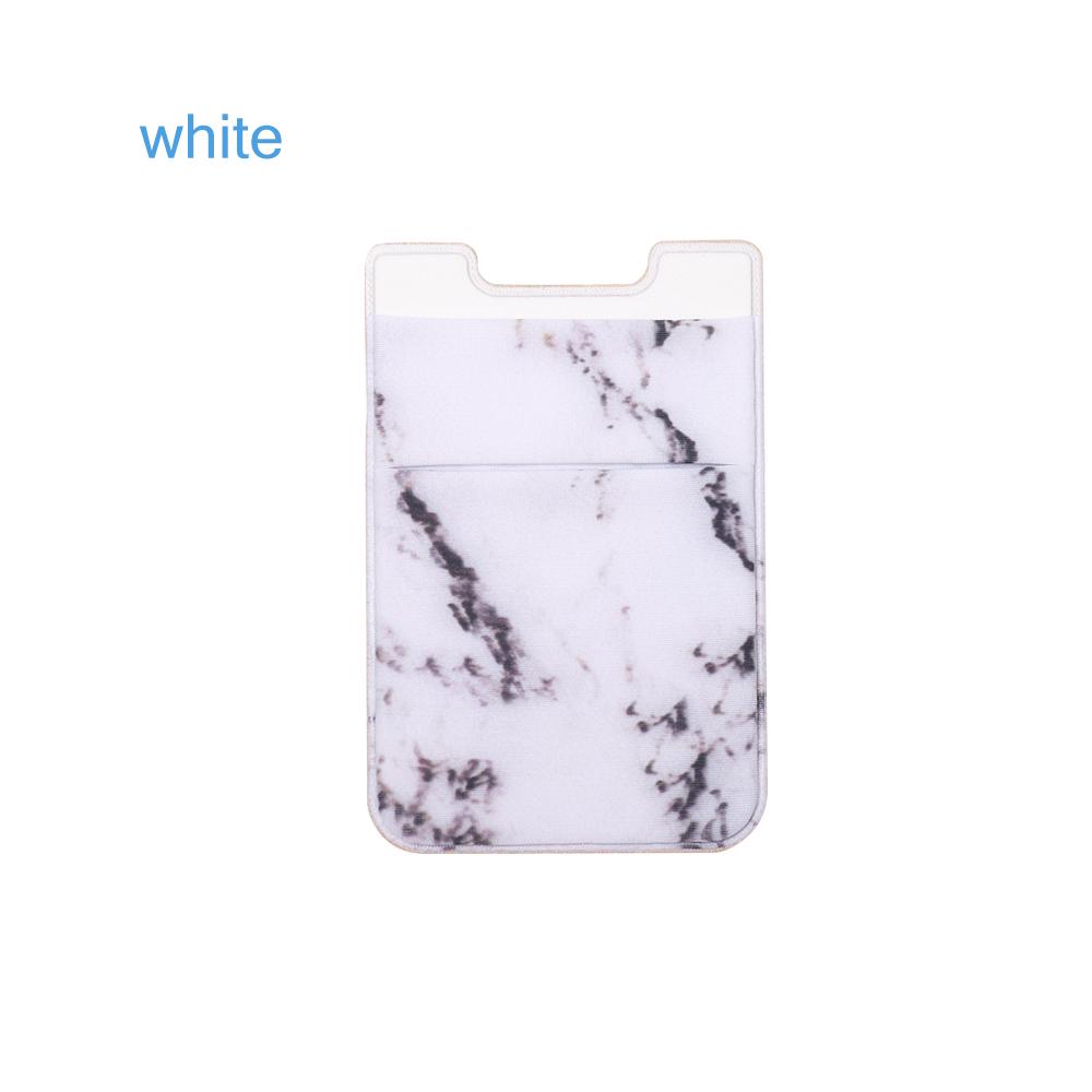 

1Pc Cellphone Pocket Marble Print Elastic Phone Card Holder Adhesive Sticker Universal Wallet Case Fashion Accessory белый