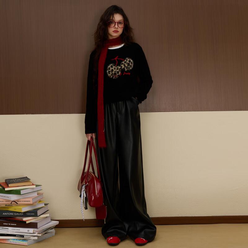 

Sancai Duxing Women s Winter Faux Leather Wide-Leg Pants L 165/72A