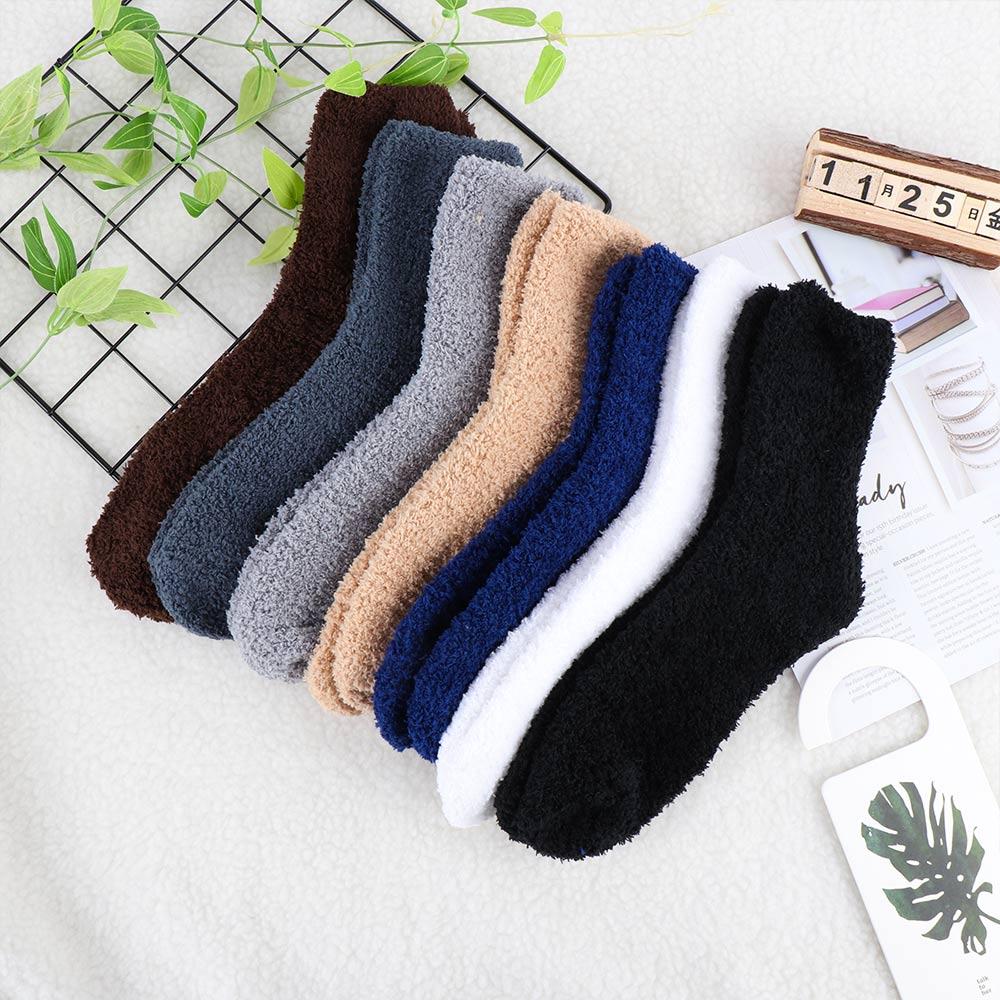 7 Colors Home Warm Men Women Cashmere Fluffy Socks Floor Bed Sleep