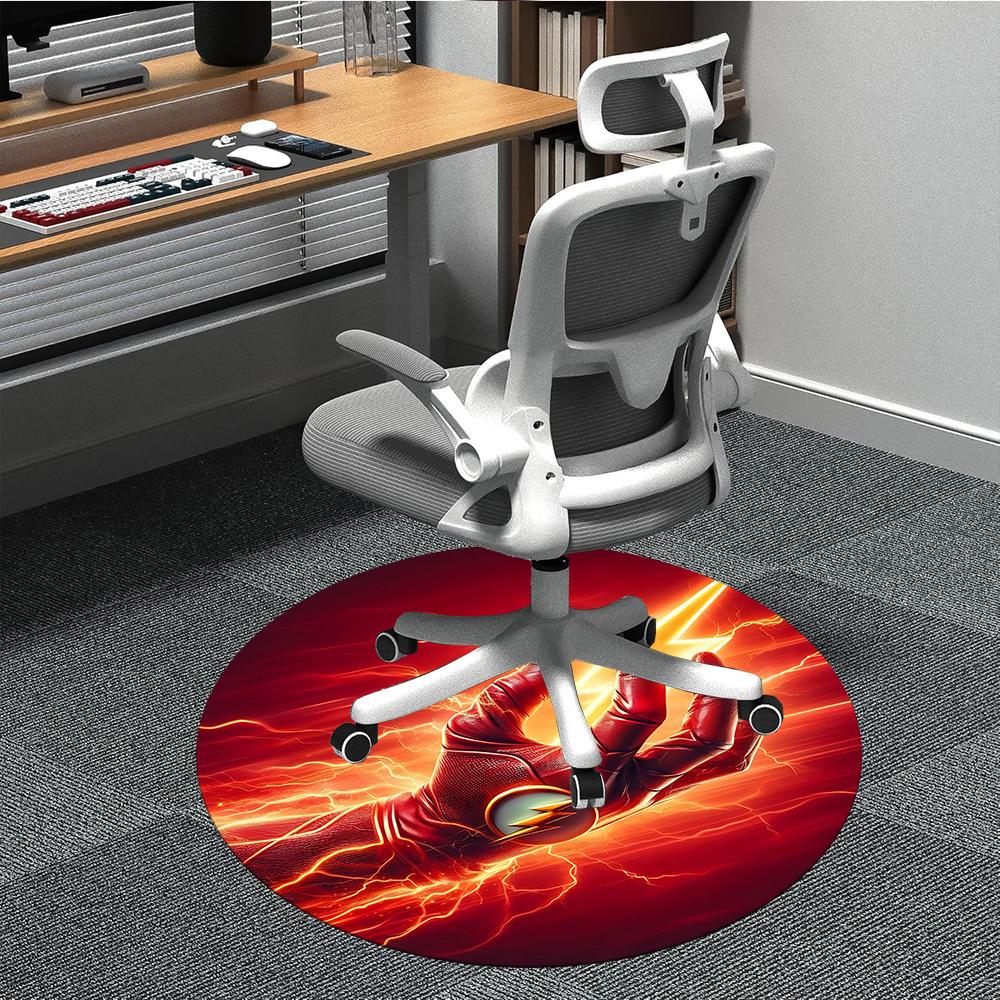 1pc Flash, Superhero Chair Carpet for Office Non-Slip, Indoor Non-Slip Washable Carpet, Non-Shedding Mat For Office yy251030057
