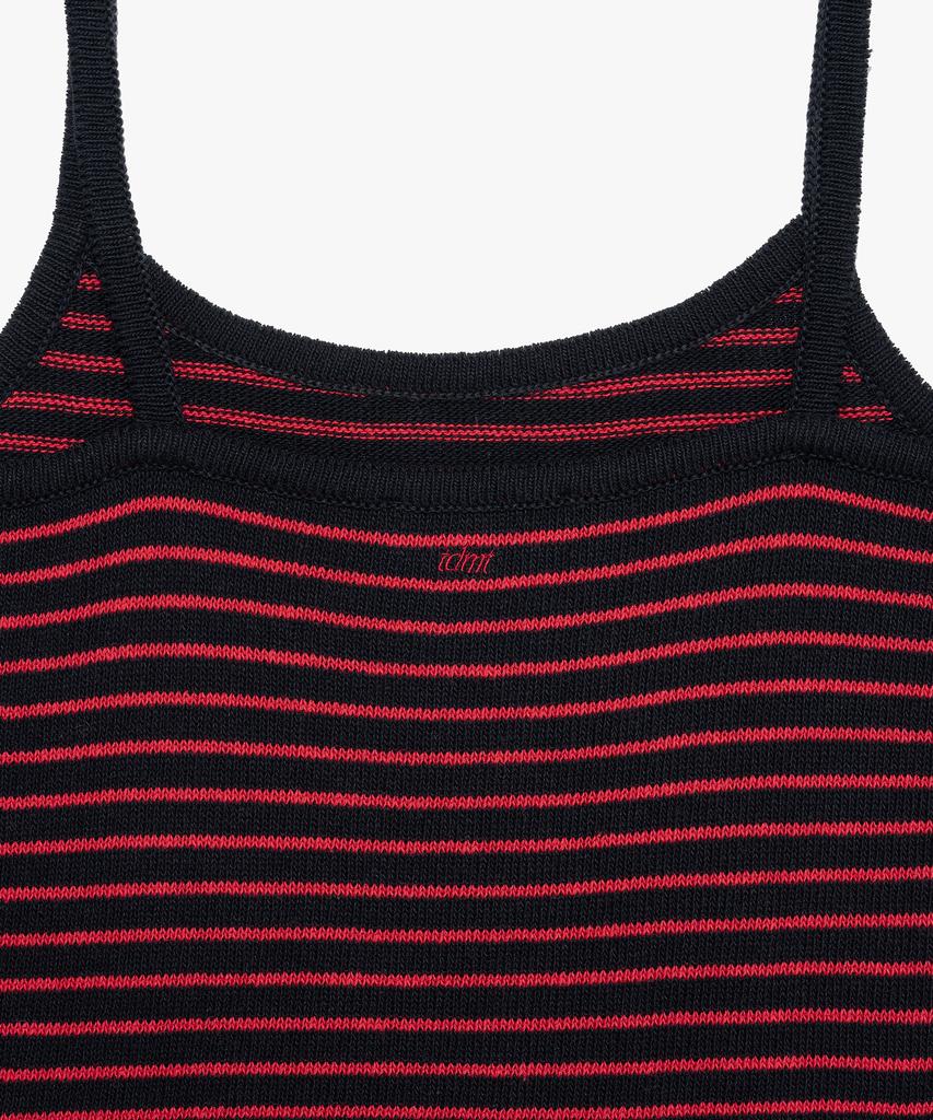 Tudument Stripe Sleeveless Knit Top Navy