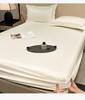 Washed Silk Summer Fitted Sheet Set - Ice Silk Mattress Protector, Cover, and Bedspread (3-Piece)