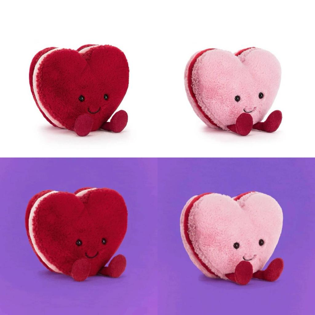 Peluche Macaron a Forma di Cuore Jc con Imbottitura in Cotone 3D per Regali di San Valentino