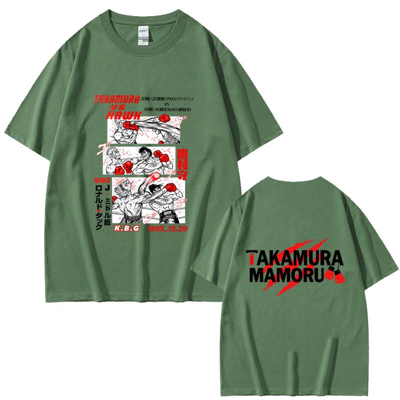 Anime Hajime No Ippo Graphic Tshirt Takamura Hawk KGB T Shirts Kamogawa Boxing Gym Streetwear Unisex Fashion Oversized Tshirt Tops