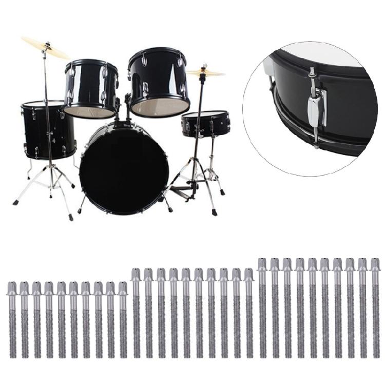 10Pcs Long Drum Tension Rod Metal Tight Screw Snare Bass Drum Hardware Parts