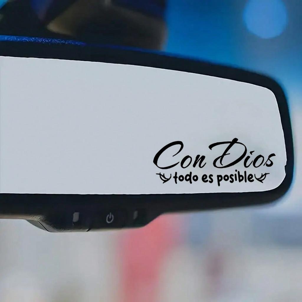 "Where There Is A God, Everything Is Possible" Rearview Mirror Stickers, Special Stickers for Rearview Mirrors - Ideal Gifts