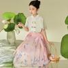 Girls' New Chinese Hanfu Butterfly Embroidered Skirt Set
