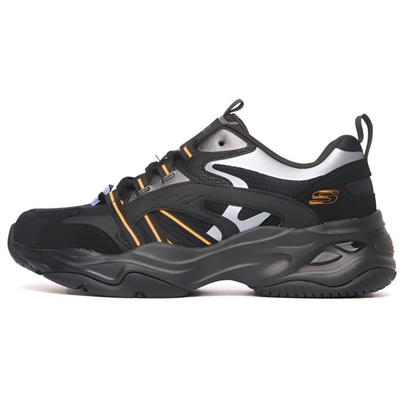 Skechers Casual Daddy s Shoes Black Silver Orange Men s 237410-BKOR EU 42