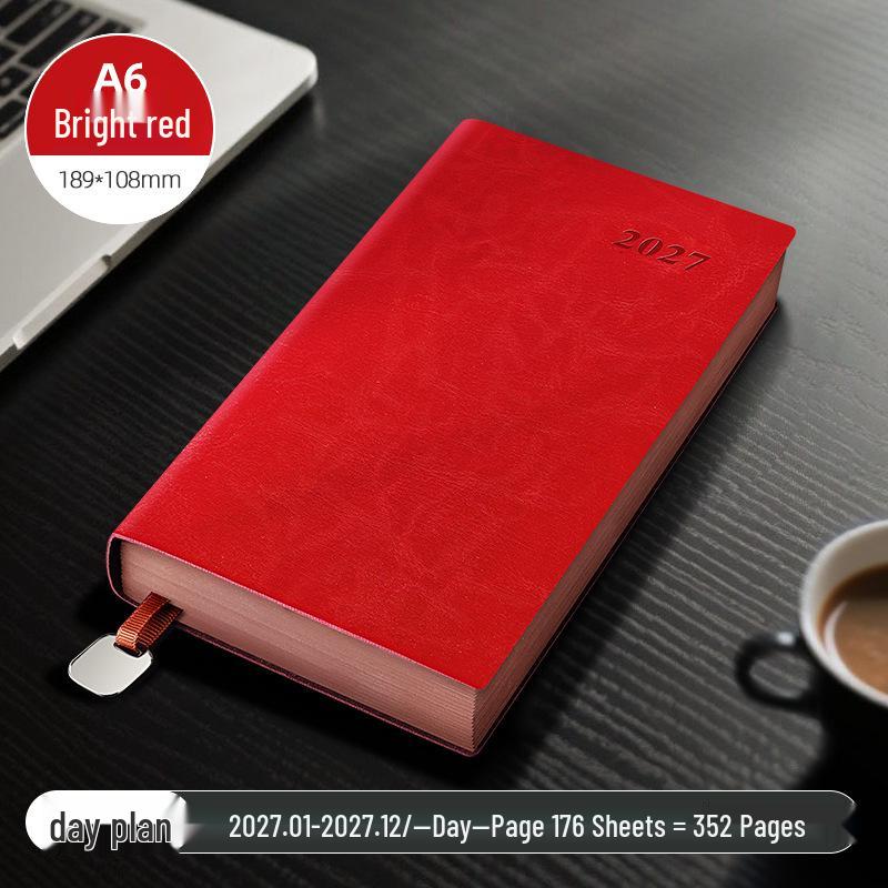 2026 A5 Planner: Soft Leather Cover, Annual Calendar, Custom LOGO Efficiency Notebook