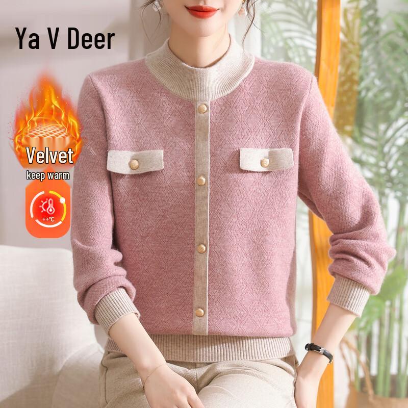 

Women s Fleece-Lined Half-High Collar Pullover Sweater One Size