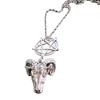 Collier Pendentif Tête de Taureau Argenté Unisexe - Chaîne Longue Simple Étoile Animal Alliage Bijoux Style Européen