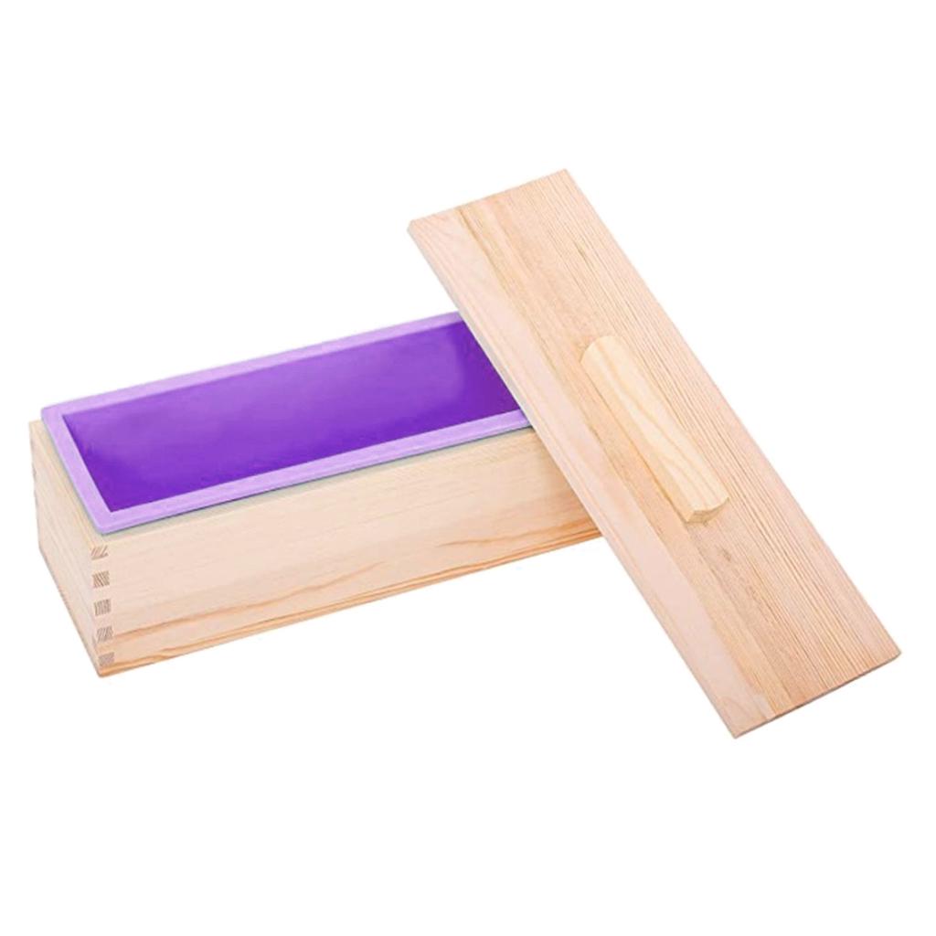 Rectangular Soap Silicone Mold Wood Box for Soap Cake Making Craft