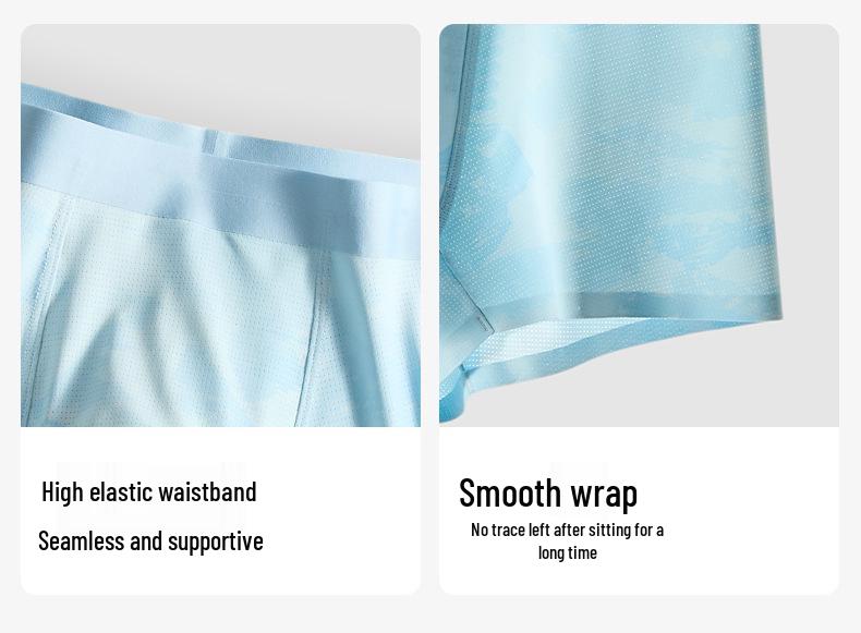 Men's Summer Ice Silk Antibacterial Breathable Elastic Shorts