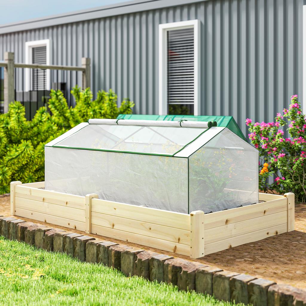 Mini Greenhouse, Pointed Roof, Mosquito Net Window, Powder-Coated Metal, 180 x 90 x 70 cm, White