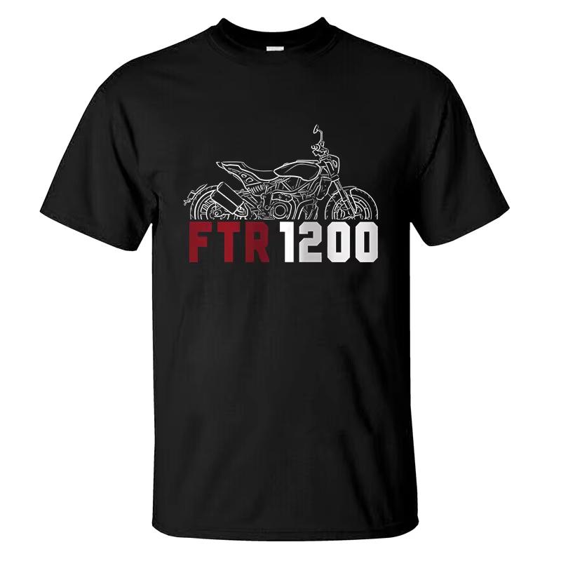 2024 Men T Shirt Casual T-shirt Indian FTR 1200 2019-2024 Graphic Summer Short Sleeves 100% Cotton S-3XL Cool Tee