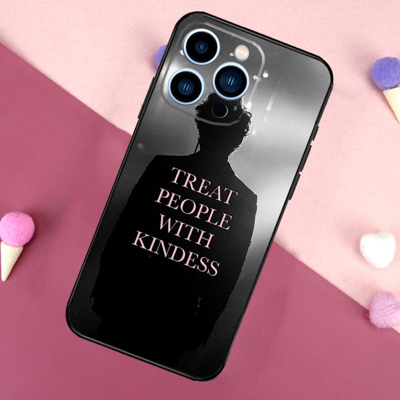 Treat People With Kindness Case For iPhone 16 15 Pro Max 11 12 13 Mini 14 15 Pro Max 16 Plus XR 16e Phone Back Cover