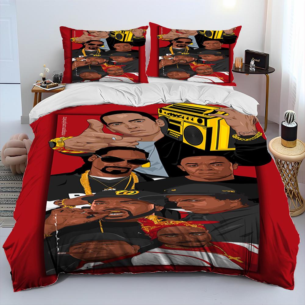 Hip Hop Art Rapper Legend Star Comforter Bedding Set,Duvet Cover Bed Set Quilt Cover Pillowcase,king Queen Size Bedding Set kids