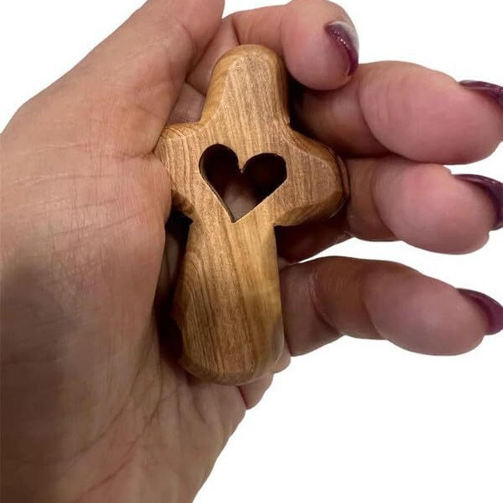 Olived Wood Crosses Comfort and Prayer Crosses Religious Pocket Holding Crosses Gift for Kids Adults Palms Size Crosses