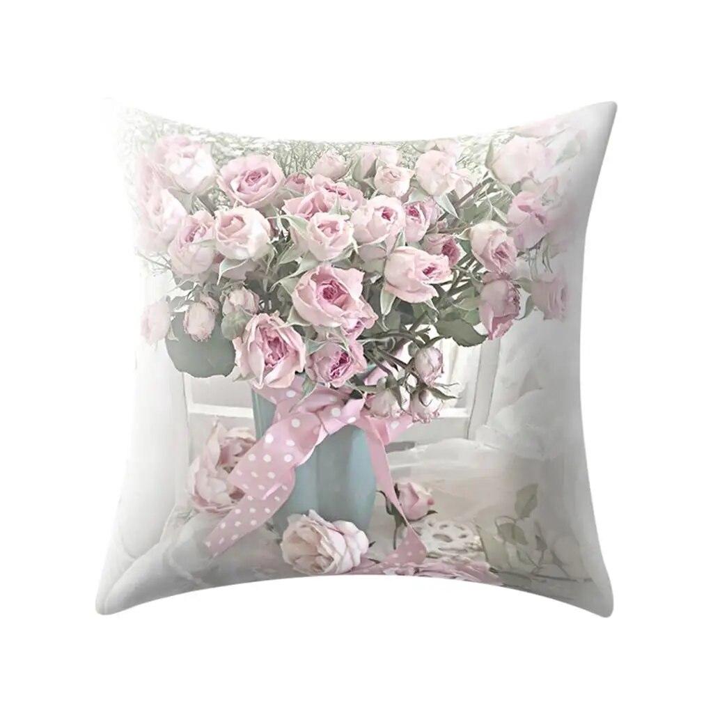 Rose flower pattern Pillowcase Living Room Sofa Chair Bed Cushion cover Wedding party decoration Birthday gift Home