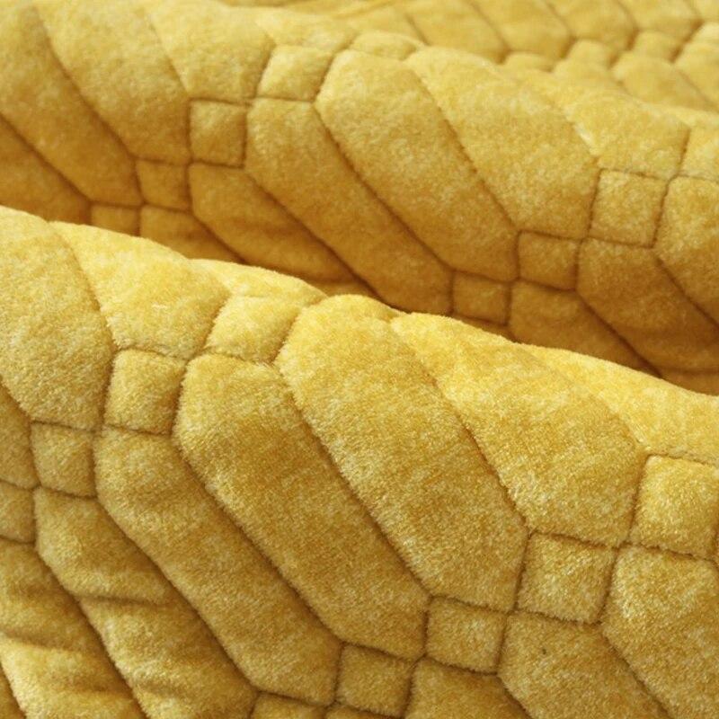 Crystal Velvet Sofa Polyester Winter Plush Sofa Cushion Uniform Color Modern Simple Sofa Cover