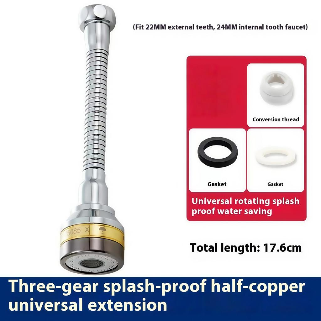 Kitchen Faucet Extension 360° Faucet Extender Bendable Extended Showerhead Aerator Pressurized Filter Water Nozzle