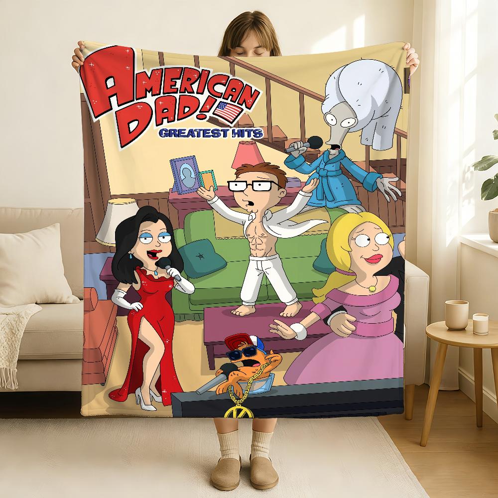 Cartoon A American D Dad! Blanket Soft and Skin Friendly For Couch Bed Napping Bedspread All Seasons Comforter