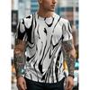 Modisches Sommer-T-Shirt mit Rundhalsausschnitt und kurzen Ärmeln, bunte Streifen, 3D-Druck, lässig, locker, atmungsaktiv, weich, Übergröße, Herren-T-Shirt