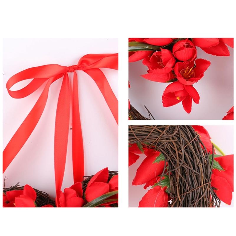 Valentines Day Wreath Pendant Tulips Love Garlands Decoration Proposal Scene Layout Props Valentines Day Garlands Party