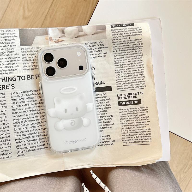

Angel Cat Hand Strap for iPhone 17/16 Pro Max/15/14 Cases - Elegant Design iPhone 15