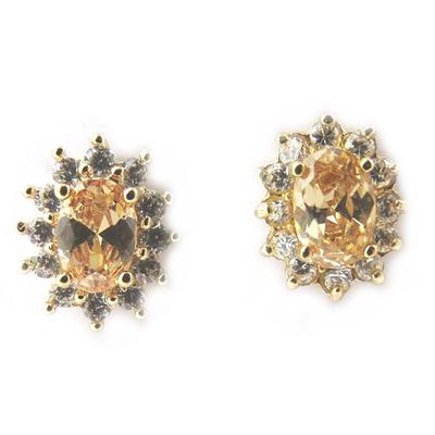 [M6738] - Brincos 'Victorina' âmbar branco