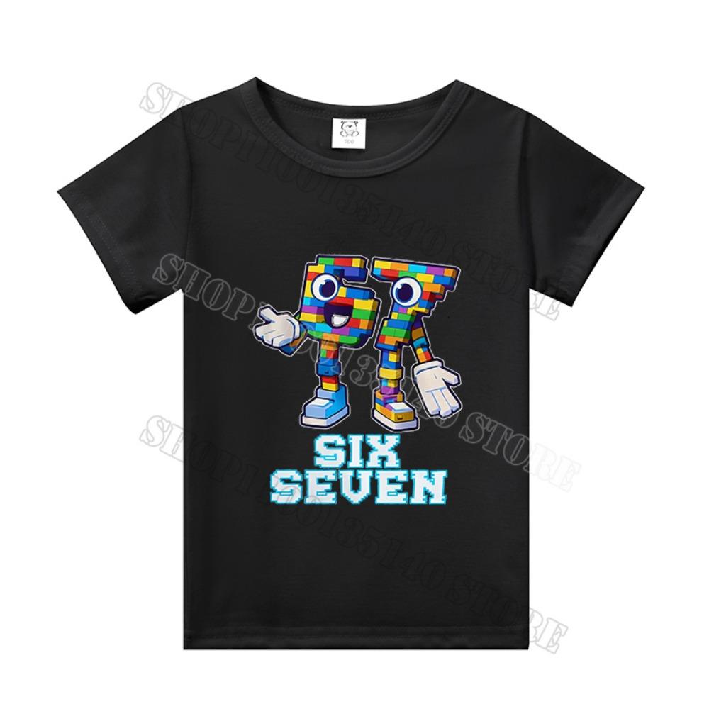Steal A Brainrot Short Sleeve Children T-shirt 67 Six Seven Cotton Tops Tshirt Boys Girls Clothing Fashion Funny Kid Tee Shirts